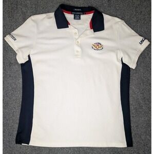 Polo Ralph Lauren Shirt Mens Large White Blue Golf US Open 2012 The Olympic Club